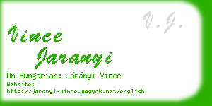 vince jaranyi business card